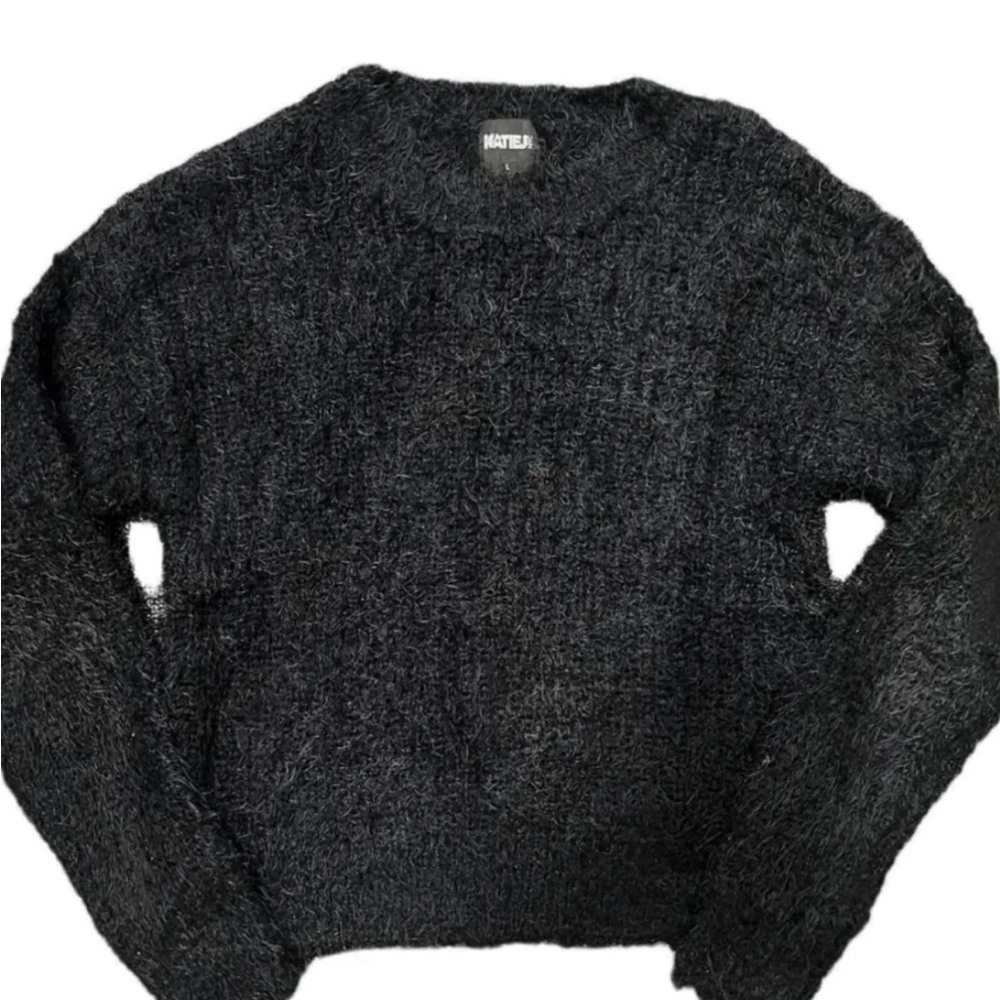 KATIEJ NYC Black Fuzzy Knit Sweater – Junior Size L